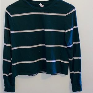 Tillys dark green and white striped shirt
